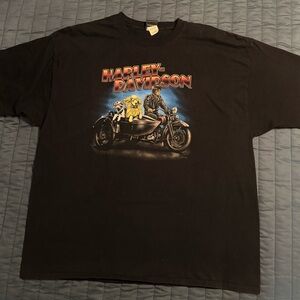 Harley-Davidson Black Tee with Motorcycle Graphic with Dogs Bootlegger Knoxville